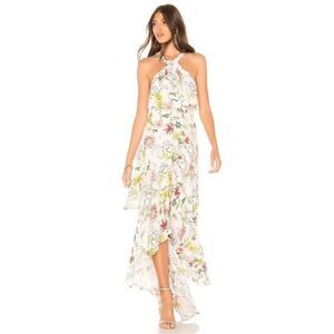 Parker fillipa sleeveless floral high low ruffled tiered maxi dress Size 4 NWT